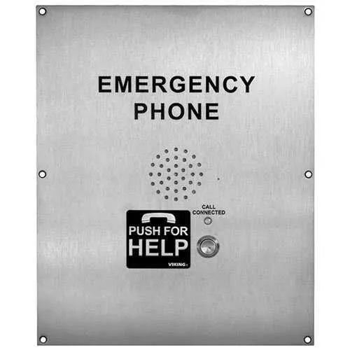 Viking E-1600-02-IP VoIP Flush Mount Handsfree Emergency Phone, ADA and CE Compliant, Stainless Steel
