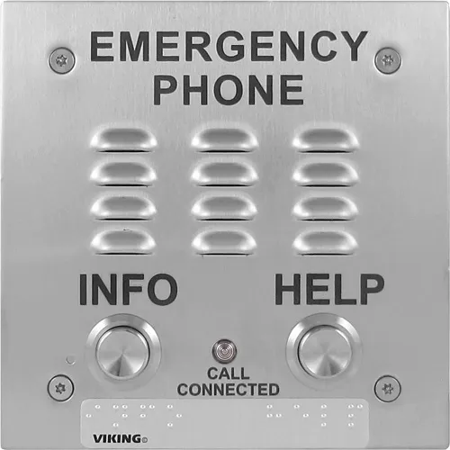 Viking E-1600-20-IP VOIP 2-Button Handsfree Emergency Station, Stainless Steel
