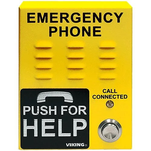 Viking E-1600-45A-EWP ADA Compliant Handsfree Emergency Phone with Voice Announcer and Enhanced Weather Protection, Yellow