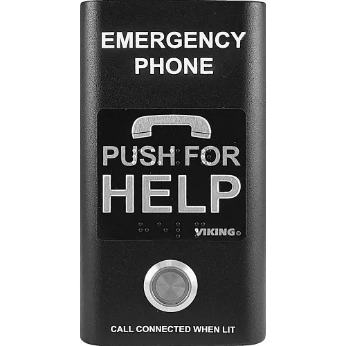 Viking E-1600-BK-IPEWP Compact VoIP Emergency Phone with Enhanced Weather Protection, Black