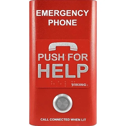 Viking E-1600-RD-IP Compact VoIP Emergency Phone, Red