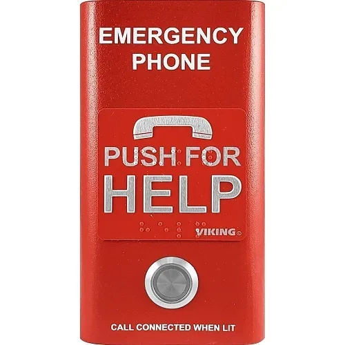 Viking E-1600-RDA-EWP Compact Emergency Phone with Enhanced Weather Protection, Red