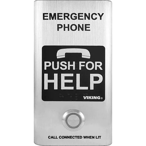 Viking E-1600-SS-IP Compact VoIP Emergency Phone, Brushed Stainless Finish