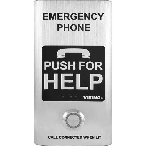Viking E-1600-SSA ADA Compliant Compact Stainless-Steel Handsfree Emergency Phone, Phone Line Powered