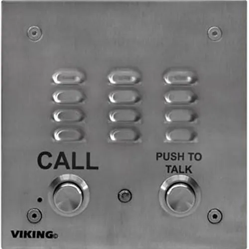 Viking E-30-PT Push-to-Talk Phone, Stainless Steel, Flush Mount, Telephone Line Powered