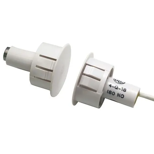 GRI GI-E19012WGW 3/4" Steel Door Recessed Switch Set, Wide Gap, 5W, 175VDC, 0.25 Amp, Open/Closed SPDT, C, White