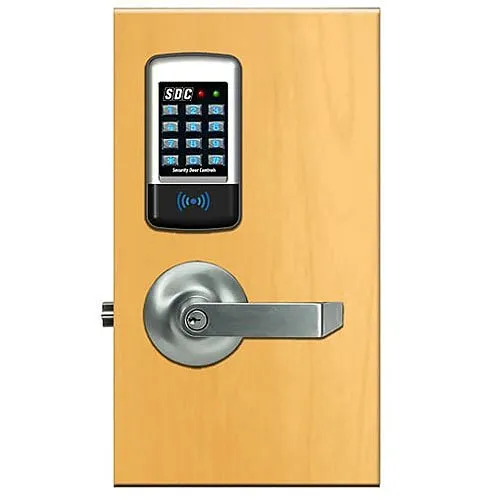 SDC E75KQE1Q E75 Series Standalone Electronic Cylindrical Lockset, Keypad Only, Eclipse Rose Trim, Dull Chrome