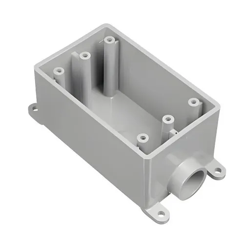 ABB E980EFN-CTN Electrical Junction Box, Single Gang, 3/4" PVC, 12-Pack, Grey