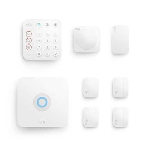 Ring Alarm Security Kit, 2nd Generation, Includes Base Station, Keypad, (4) Contact Sensors, Motion Detector, and Range Extender, White (B07ZPMCW64)