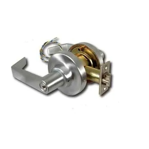 Napco EA195FEU/26D Cylindrical Fail Secure Door Lock Leverset with Clutch, Electrically Unlocked, Request-To-Exit, Satin Chrome