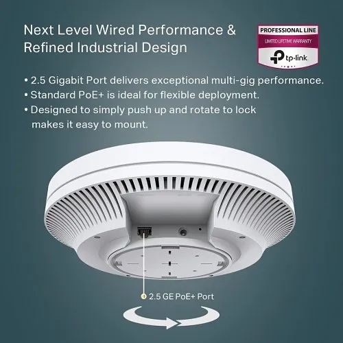 TP-Link EAP660 HD AX3600 Wireless Dual Band Multi-Gigabit Ceiling Mount Access Point