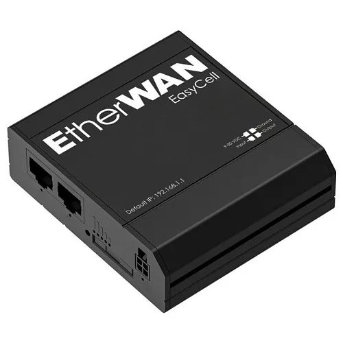 EtherWAN EASYCELL Ruggedized 4G LTE CAT4 Router with Uninterrupted Connections, Includes Antennas and Power Supply