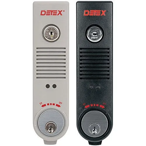 Detex EAX-500XMC65AAXSI Battery Powered Door or Wall Mount Exit Alarm, Mortise Cylinder, 100 dB