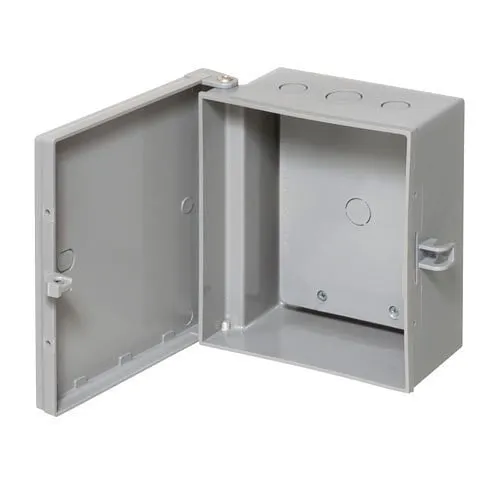 Arlington EB0708BP x x 3.5" Heavy-Duty Non-Metallic Enclosure Box with Back Plate, NEMA3R, Gray