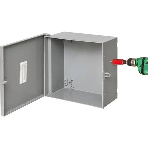 Arlington EB12126 Heavy-Duty Non-Metallic Enclosure Box, 12 x 12 x 6in, NEMA3R. Gray