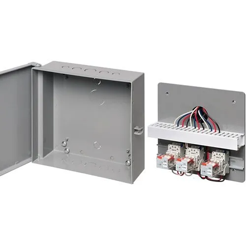 Arlington EB1212BP Heavy-Duty Non-Metallic Enclosure Box with Removable Back Plate, 12 x 12 x 4, NEMA3R. Gray