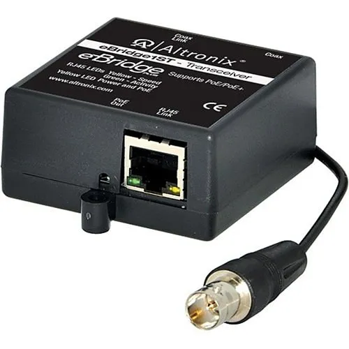 Altronix EBRIDGE1ST EoC Single-Port Small Transceiver, 25Mbps, Passes PoE/PoE+ from Receiver, Requires Compatible Receiver