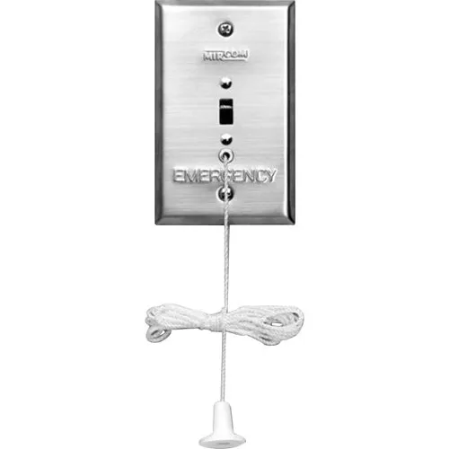 Mircom EC-103 1-Gang Pull Cord Station with Red LED Indicator and TPDT Slide Switch