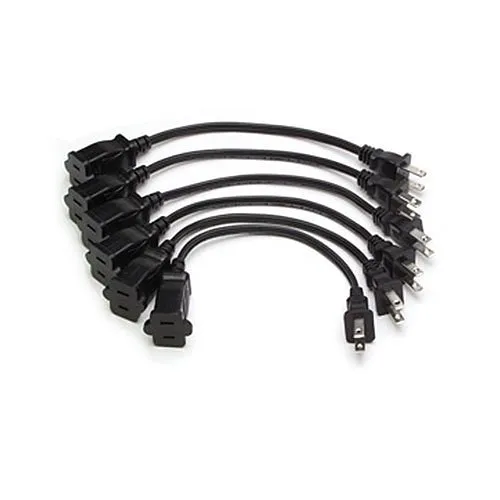 RDL EC-6 AC Power Extension Cord, 6", 6-Pack