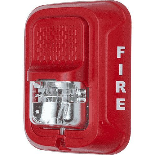 System Sensor SRL L-Series Indoor Selectable Output Strobe, Wall Mount, "FIRE" Marking, Red