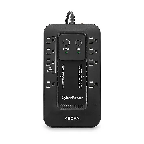 CyberPower EC450G Ecologic Series Compact UPS System, 450VA 260W, 120VAC