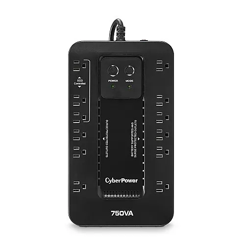 CyberPower EC750G Ecologic Series Compact UPS System, 750VA 450W, 120VAC