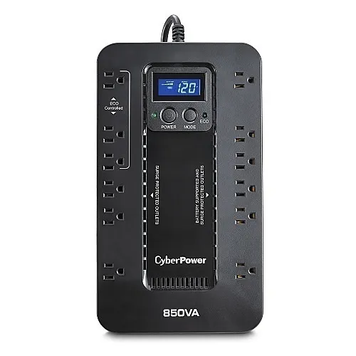 CyberPower EC850LCD Ecologic Series Compact UPS System with LCD Screen, 850VA 510W, 120VAC