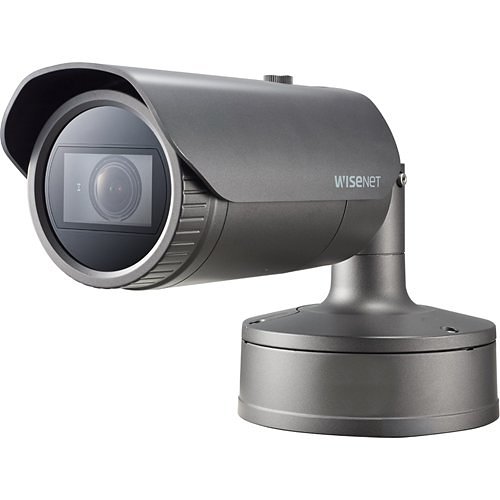 Hanwha PNO-A9081R P-Series 8MP AI IR Bullet Camera, 4.5-10mm Varifocal Lens, Dark Gray