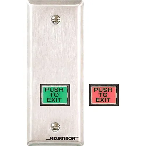 Securitron EEB3N Emergency Exit Button with 30 second Timer, Narrow Stile, Green/Red