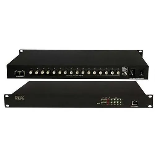 KBC Networks EECF16-GN3-R-RA-B Ethernet Over Coax Switch, 16-Coax Ports with Power Over Coax