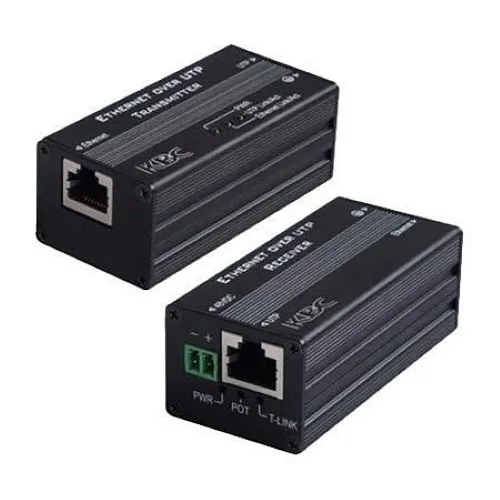 KBC Networks EERF-1KT-B eCopper Kit for (1) PoE Camera Auto-Sensing PSE Ethernet over Twisted Pair, (1) EERF1-LS1-T-MN-B Transmitter, (1) EERF1-LN1-R-MN-B Receiver and (1) GST60A48 Power Supply