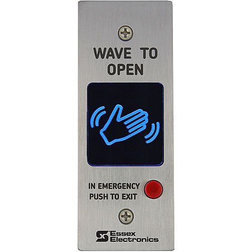 Essex HEWMO-1 Narrow "Wave to Open" Touchless Switch with Manual Override, Stainless Faceplate