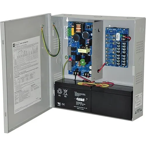 Altronix EFLOW4N8 Power Supply Charger, 8-Fused Outputs, 12/24V DC at 4A, Auxiliary Output, FAI, LinQ2 Network 115V AC, BC300 Enclosure