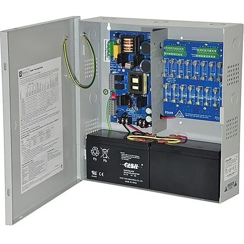 Altronix EFLOW6N16 Power Supply Charger, 16-Fused Outputs, 12/24V DC at 6A, Auxiliary Output, FAI, LinQ2 Ready, 115V AC, BC300 Enclosure