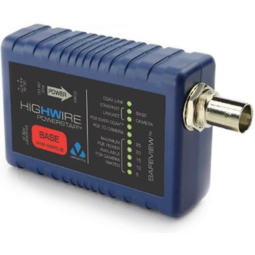 Veracity VHW-HWPS-B HIGHWIRE Powerstar Ethernet and PoE Over Coax Converter, Base Unit
