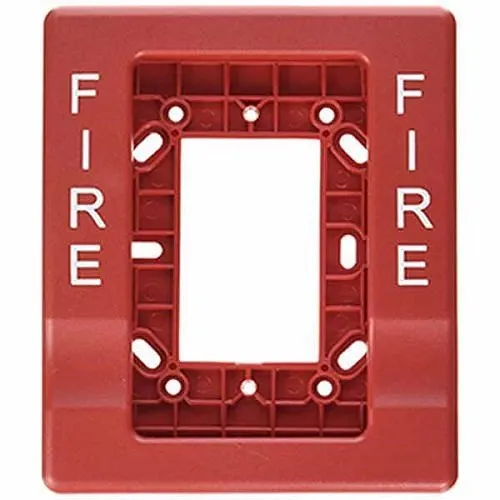 Edwards Signaling EG1RT-FIRE Genesis Trim Plate for Wall Mount, Horn/Strobes, 1-Gang to in. Box, Marked in.Fire in., Red
