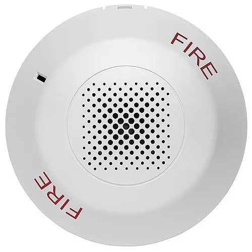 Edwards Signaling EGCAWF Genesis EGC Ceiling Horn, White, FIRE Marking. Room Side Wiring Plate Included