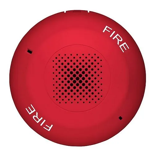 Edwards Signaling EGCSRF Genesis Ceiling Speaker, Red, FIRE Marking. Room Side Wiring Plate Included