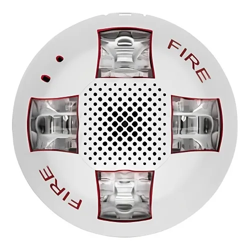 Kidde EGCSVHWF Ceiling Mounted Speaker / Strobe, 'FIRE' Text, White