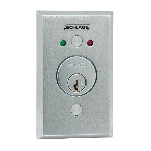 Schlage 653-141 L2 SF-626 653 Key Switch, DPDT- Counter Clockwise Maintained, LEDs, Red and Green, Key Remove One Position, Satin Chrome