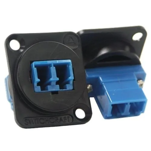 Switchcraft EHLC2 EH Series LC Fiber Optic Feedthru, Single-Mode, Plastic Housing, Black