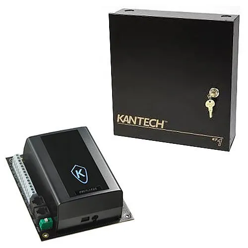 Kantech EK-1M-RDR Access Control Expansion Kit, 5-Piece, (1) KT-1-M Controller, (1) P225XSF Reader, (1) KT-PTC1640UG Transformer, (1) KT-PS4085 12V DC Power Supply, (1) KT-BATT-12 Battery