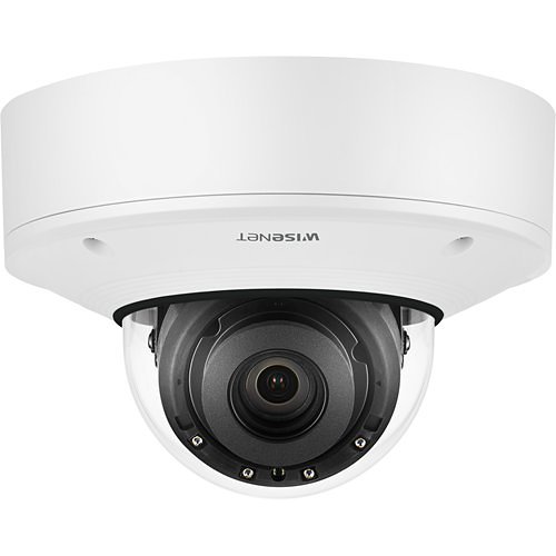 Hanwha XNV-8081R X-Series Plus 5MP IR Outdoor Vandal Dome Camera, 3.9-9.4mm Fixed Lens, White