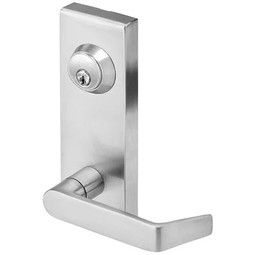 SDC EK08U SPECTRA S6000 Eclipse Style Exit Device Trim, Key Locks/Unlocks Lever, Less Cylinder, Satin Stainless-Steel Finish