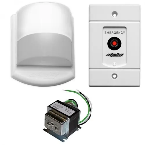 Alpha EK154B Emergency Call Kit with Emergency Push Button Station, Pigtail Transformer and Corridor Dome Light (No Buzzer)
