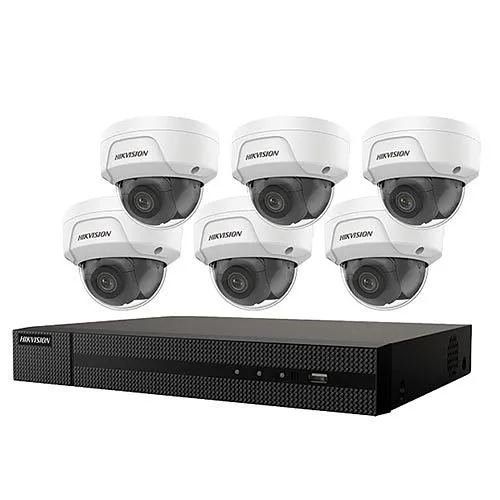 Hikvision EKI-K82D46 Value Express 7-Piece Kit, (1) ERI-K108-P8 4K 8-PoE Port NVR, (6) ECI-D24F2 4MP Cameras, 2.8mm Lens