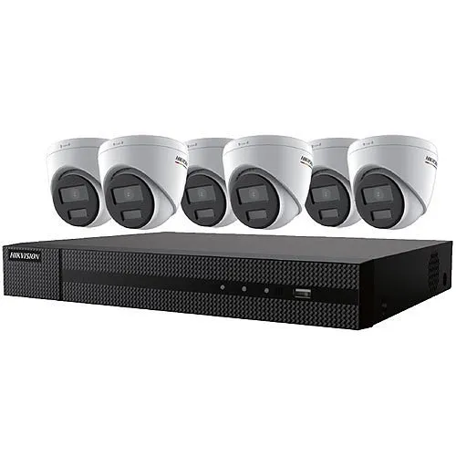 Hikvision EKI-K82T46C ColorVu 7-Piece Kit, (6) DS-2CD1347G2-LUF 4MP IP Cameras, (1) ERI-K108-P8 8-Channel 4K NVR