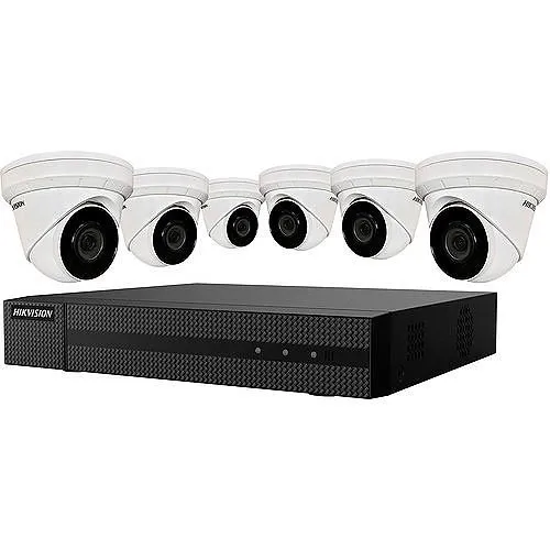 Hikvision EKI-K82T86 Value Express 7-Piece Kit, (1) ERI-K108-P8 8-Channel NVR, 2TB HDD (6) 8MP Turret IPC Cameras, 2.8mm Lens