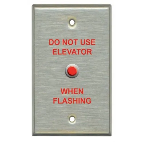 Light Engineered EL1 Elevator Warning Faceplate, Stainless Steel