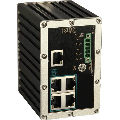 KBC Networks ESUGS4-G1-B 4-PoE Ports, 1-Non-PoE Port Industrial 10/100/1000M Ethernet Switch with PoE
